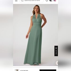 Azazie Eucalyptus Convertible Dress Size 4